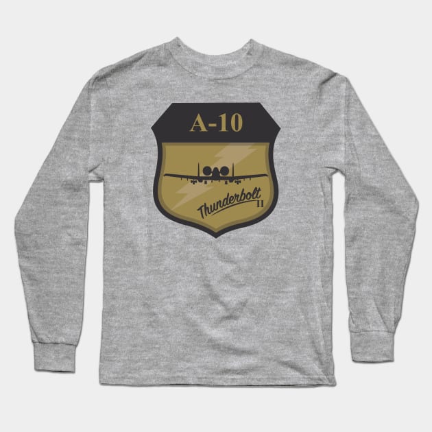 A-10 Warthog Patch (desert subdued) Long Sleeve T-Shirt by Tailgunnerstudios